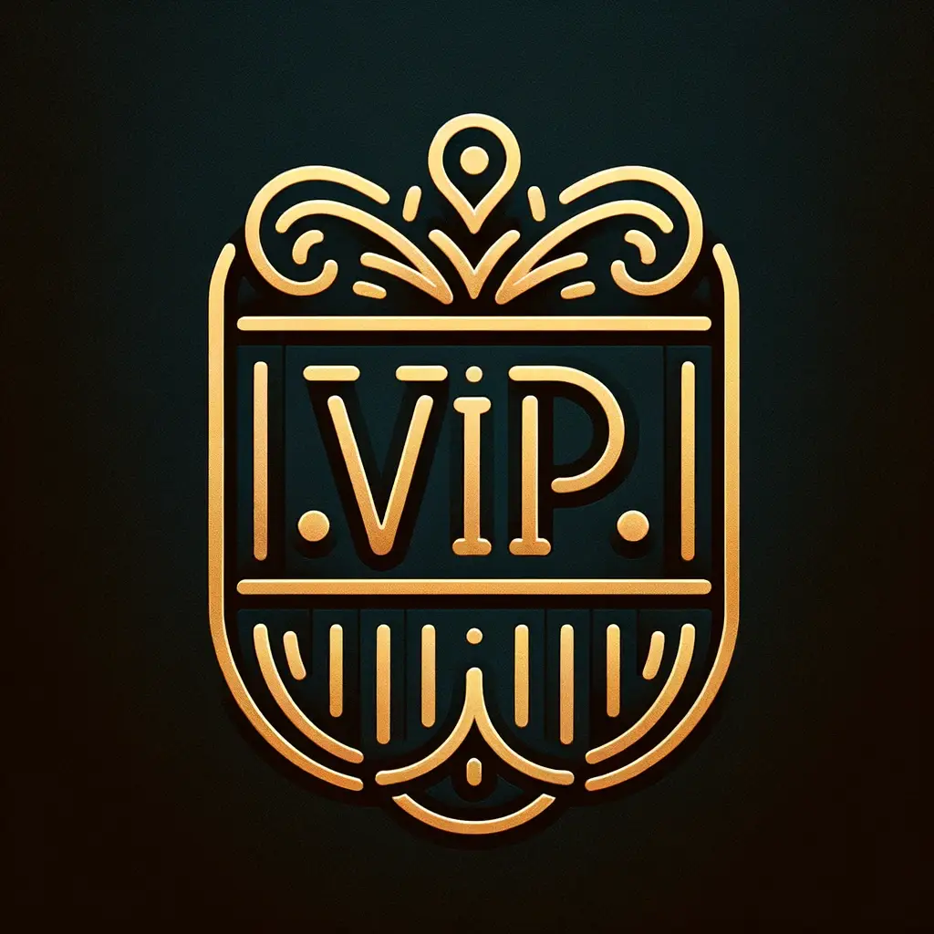 ABOUT US 1 Luxurious golden VIP emblem on a dark background for Charlotte Bar Crawls members.